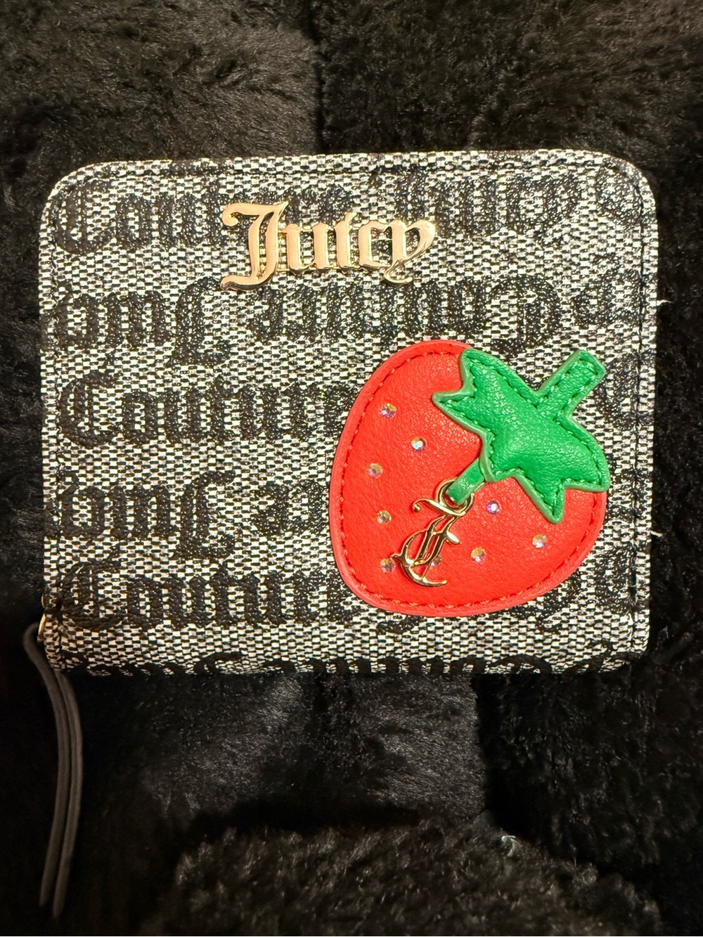 Juicy Couture Freshly Picked Strawberry Wallet Black Liquorice
